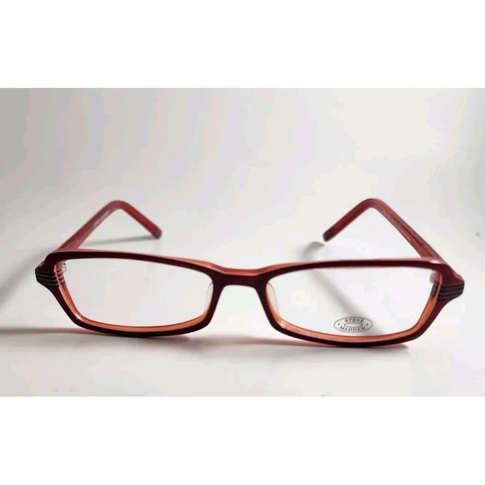 Steve Madden DS250 Burgundy Rectangular Eyeglasses Frames 49-15-135 Handmade NEW